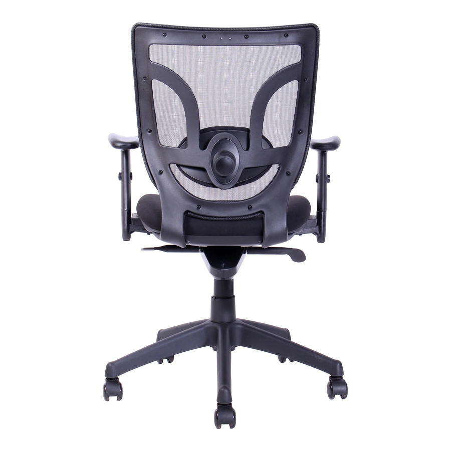 Silla ejecutiva Bart sin cabecero vista posterior con soporte lumbar ajustable