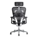 Silla ergonómica Ergohuman Fit negra, vista trasera del respaldo de malla