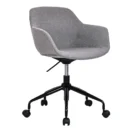 Silla Kahlo Giratoria gris claro, vista frontal en ángulo