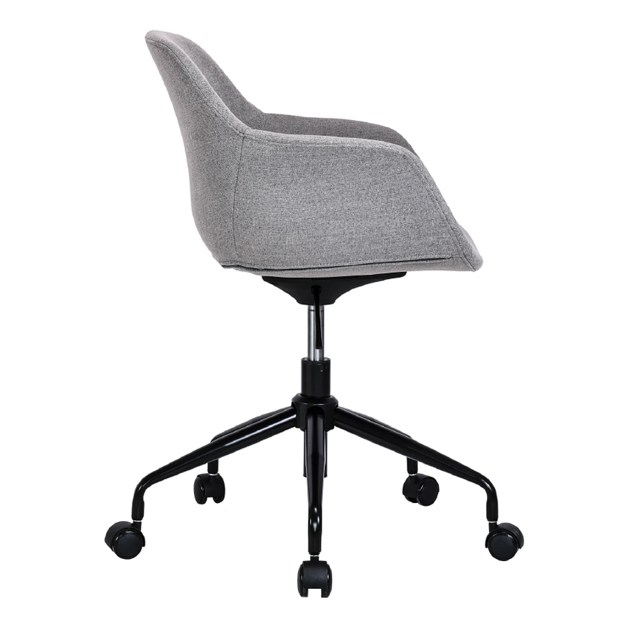Silla Kahlo Giratoria gris claro, vista lateral
