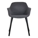 Silla Kahlo Pata Madera gris oscuro, vista frontal