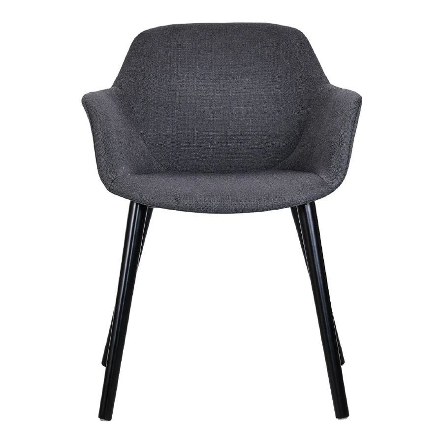 Silla Kahlo Pata Madera gris oscuro, vista frontal
