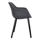 Silla Kahlo Pata Madera gris oscuro, vista lateral