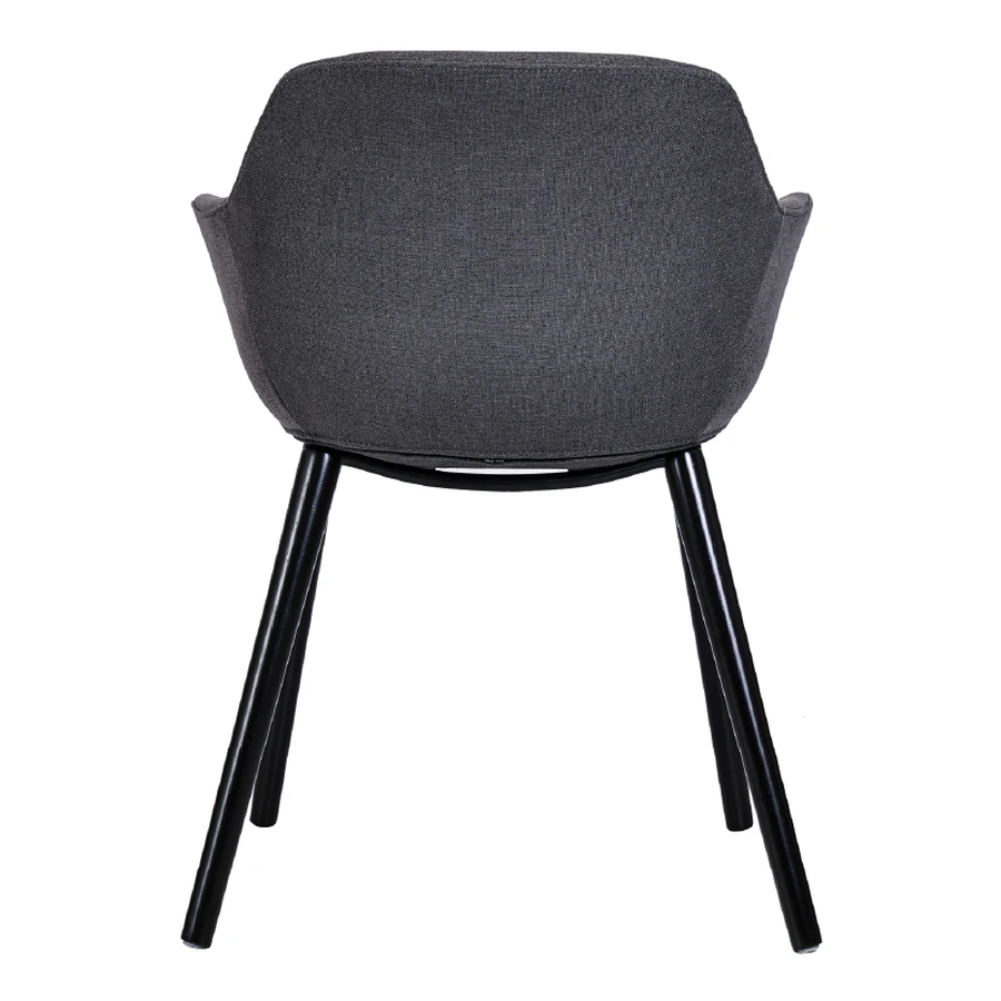 Silla Kahlo Pata Madera gris oscuro, vista trasera