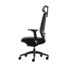 Silla Saga vista lateral en perspectiva, con deslizador de asiento y base de nylon