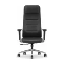 Sillon gerencial Argos vista frontal, con respaldo alto de cuero PU y apoyacabezas integrado