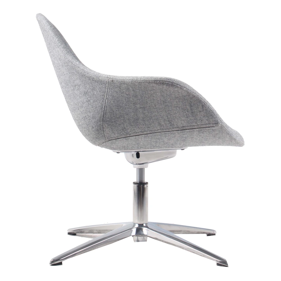 Sillón lounge Loto gris, vista lateral
