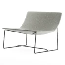 Sillón Sone gris, vista tres cuartos