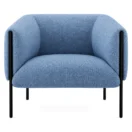 Sillón Alfa de un cuerpo color azul, vista frontal