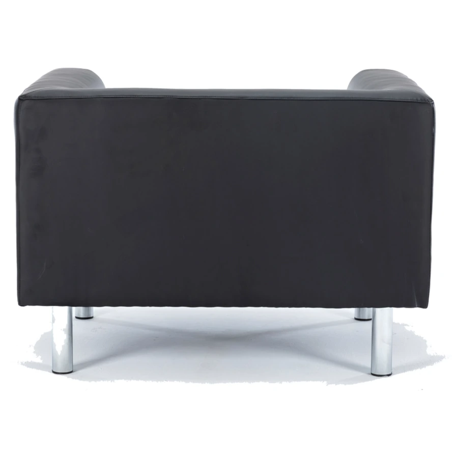 Sillón Boss de un cuerpo negro, vista trasera