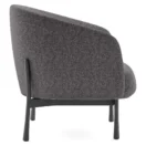 Sillón Cosmo de un cuerpo color gris en perspectiva trasera