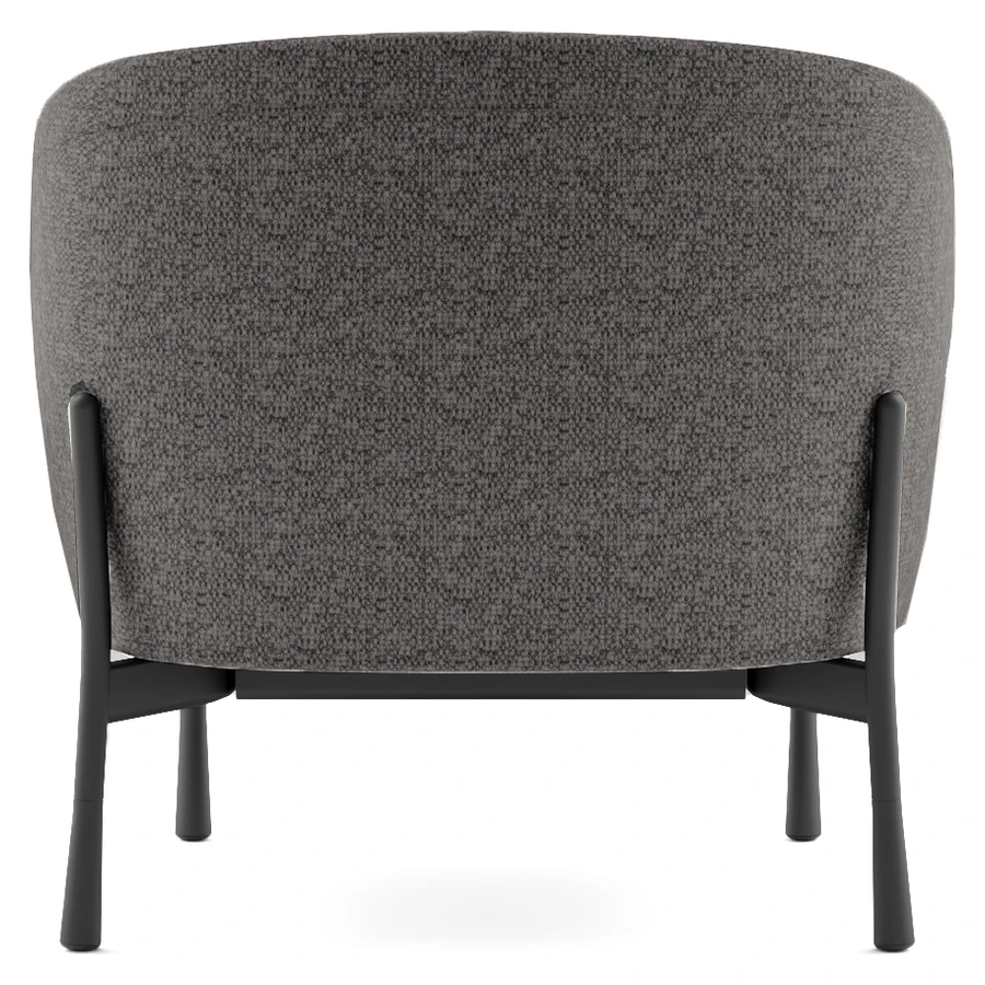 Sillón Cosmo de un cuerpo color gris, vista trasera