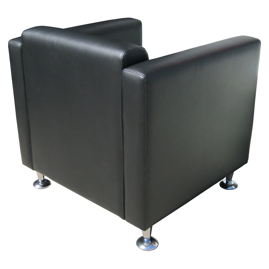 Sillón Recol New de un cuerpo negro, vista trasera en perspectiva