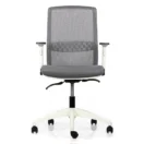 Silla ejecutiva Big Boss Blanca vista frontal con apoyo lumbar y brazos 2D blancos