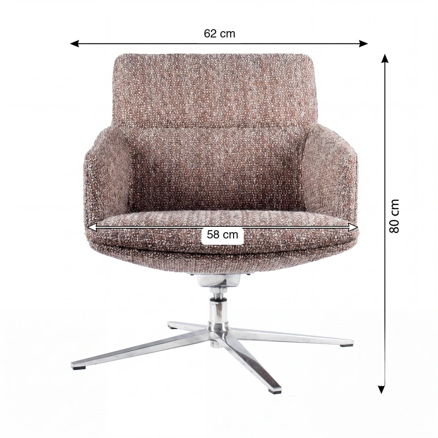 Silla de Reunión Toto medidas vista frontal